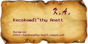 Kecskeméthy Anett névjegykártya